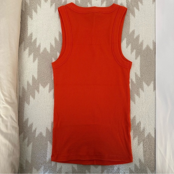 Banana Republic XS Fitted Ribbed High-Neck Stretchy Tank in Orange - Picture 7 of 9